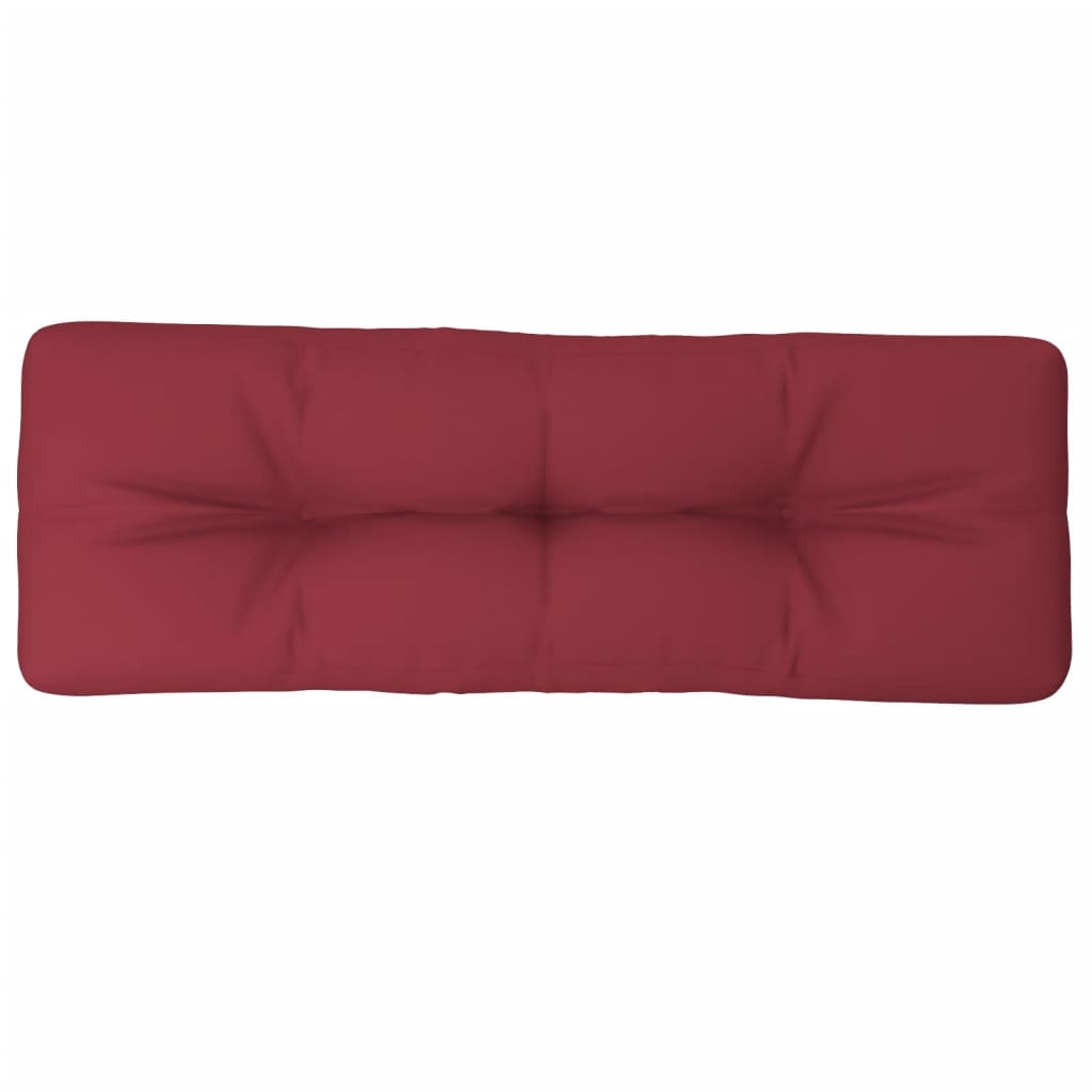 vidaXL Almofadão p/ sofá de paletes 120x40x12 cm tecido vermelho tinto