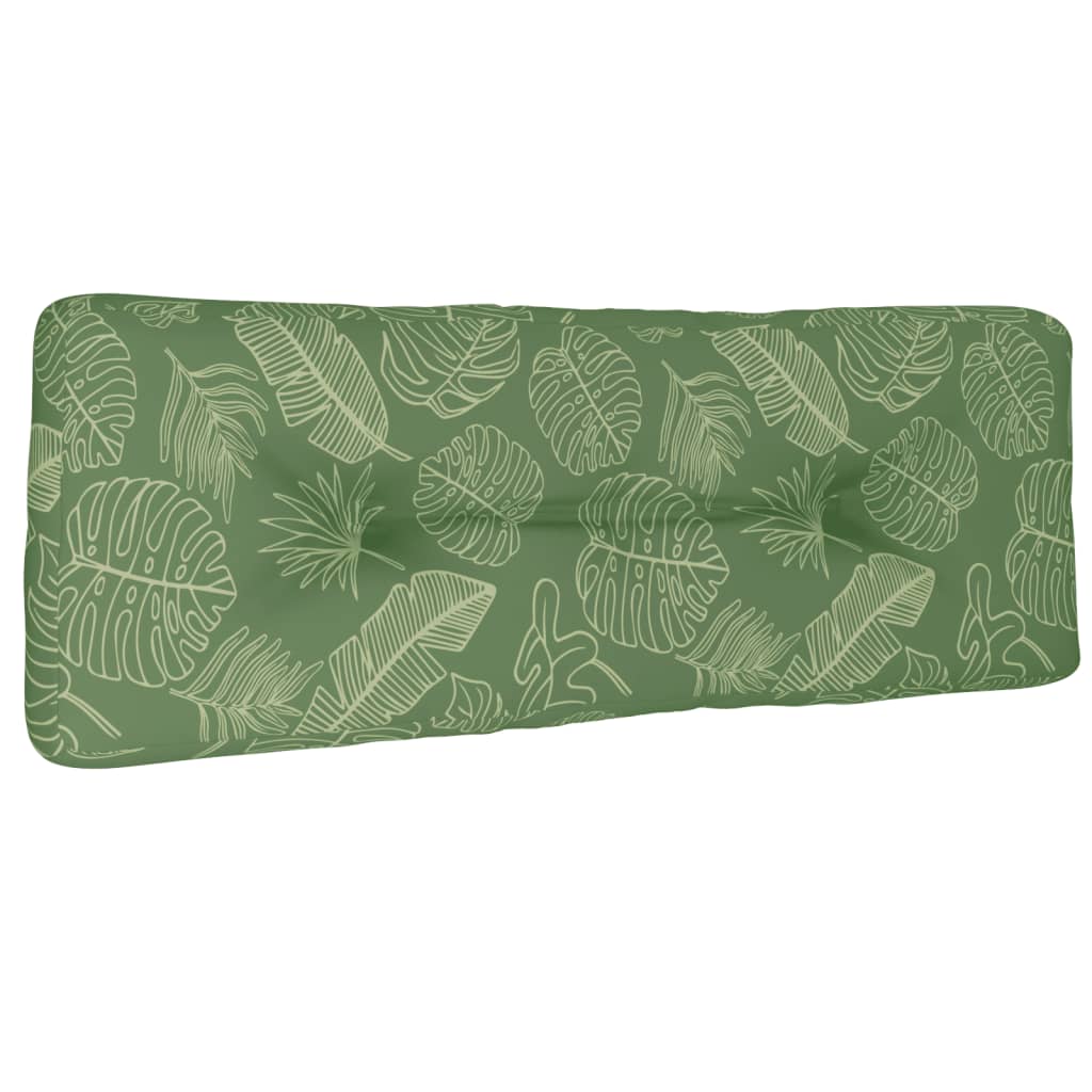 vidaXL Almofadão para sofá de paletes 120x40x12cm tecido padrão folhas