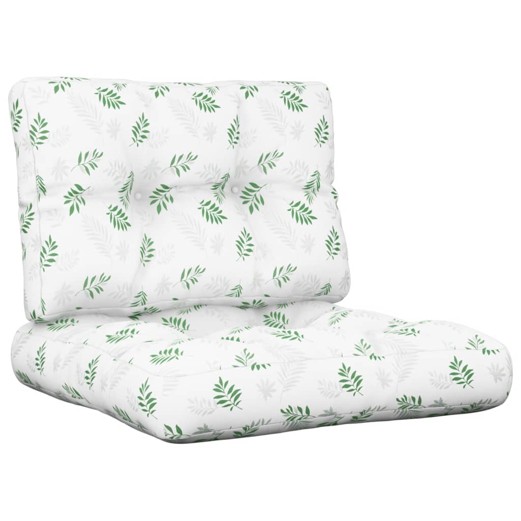 vidaXL Almofadões para sofás de paletes 2 pcs tecido padrão de folhas