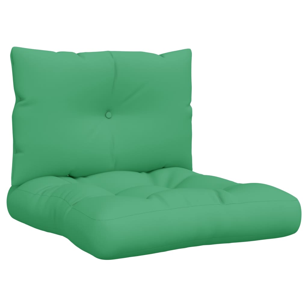 vidaXL Almofadões para móveis de paletes 2 pcs tecido verde