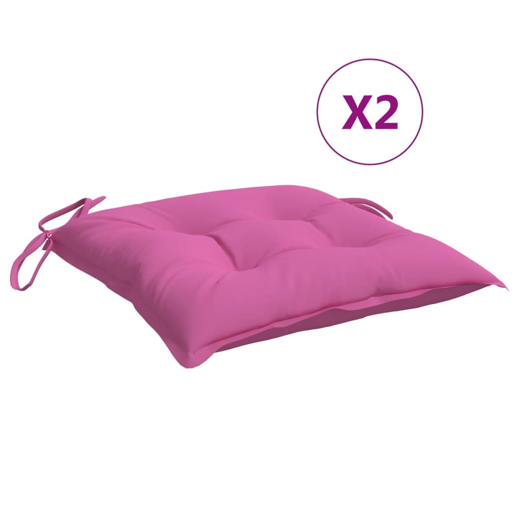 vidaXL Almofadões para cadeira 2 pcs 40x40x7 cm tecido rosa