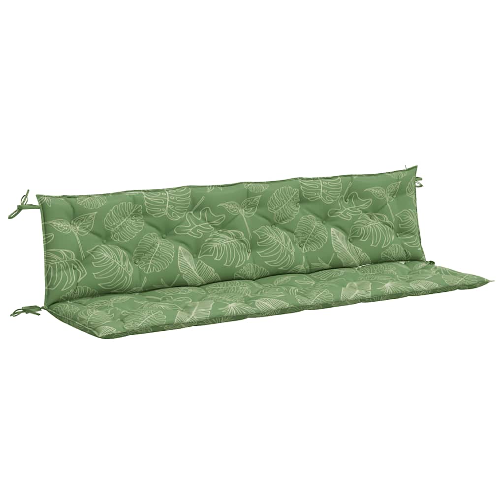 vidaXL Almofadões banco jardim 2 pcs 200x50x7 cm tecido padrão folhas