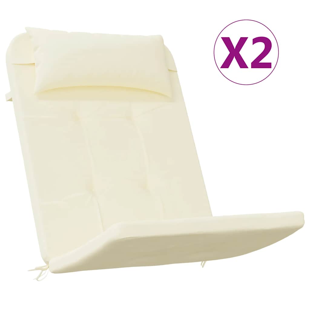 vidaXL Almofadões p/ cadeira adirondack 2 pcs tecido oxford cor creme