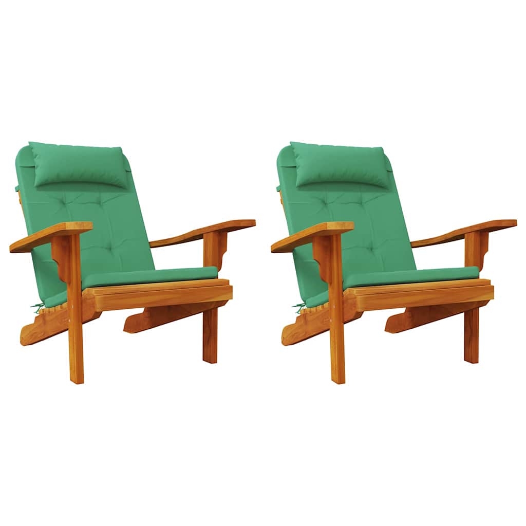vidaXL Almofadas de cadeira 2 pcs Verde 58 x 77 x 4,5 cm Tecido Oxford
