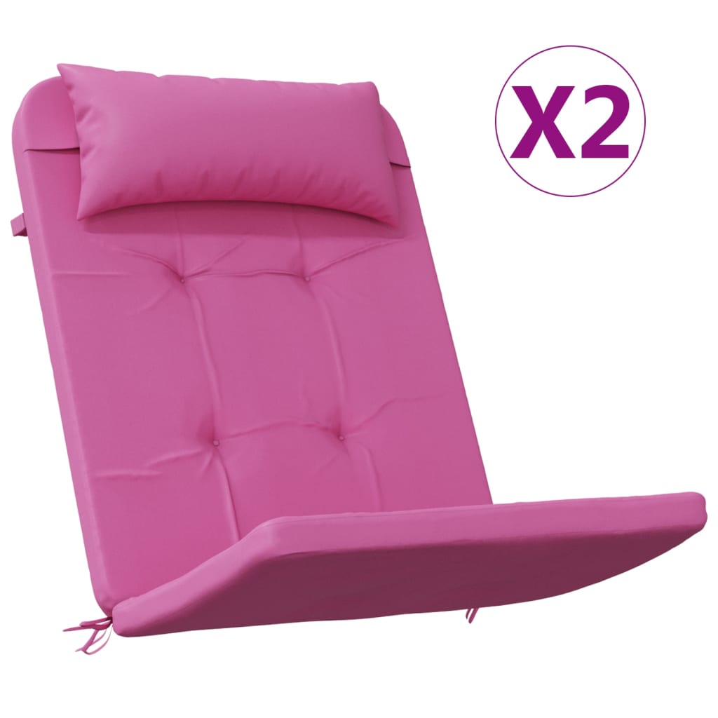 vidaXL Almofadões p/ cadeira adirondack 2 pcs tecido oxford rosa