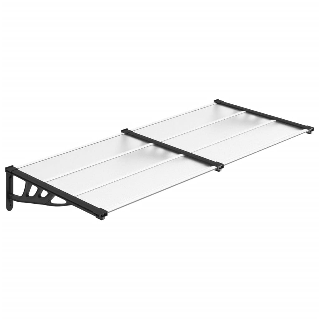 vidaXL Toldo para porta 199x90 cm policarbonato preto/transparente