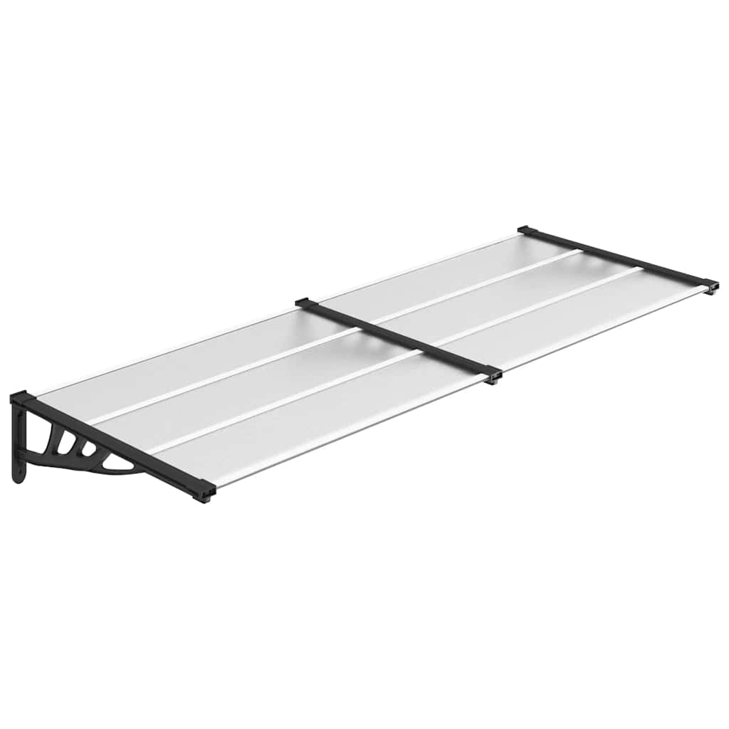 vidaXL Toldo para porta 239x90 cm policarbonato preto/transparente