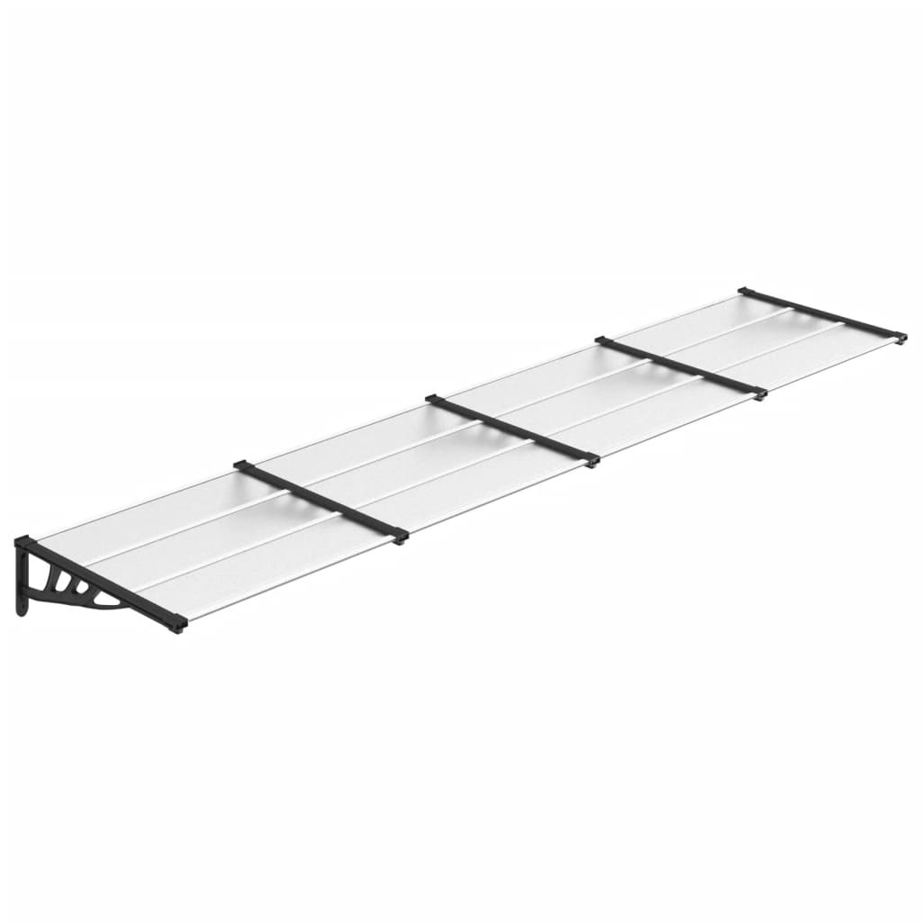 vidaXL Toldo para porta 396x90 cm policarbonato preto/transparente