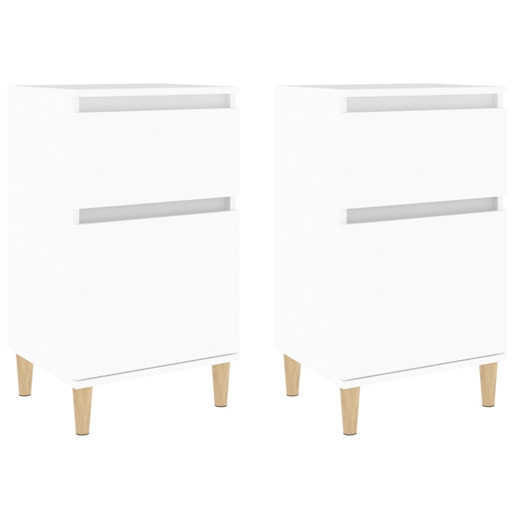 vidaXL Mesas de cabeceira 2 pcs 40x35x70 cm branco