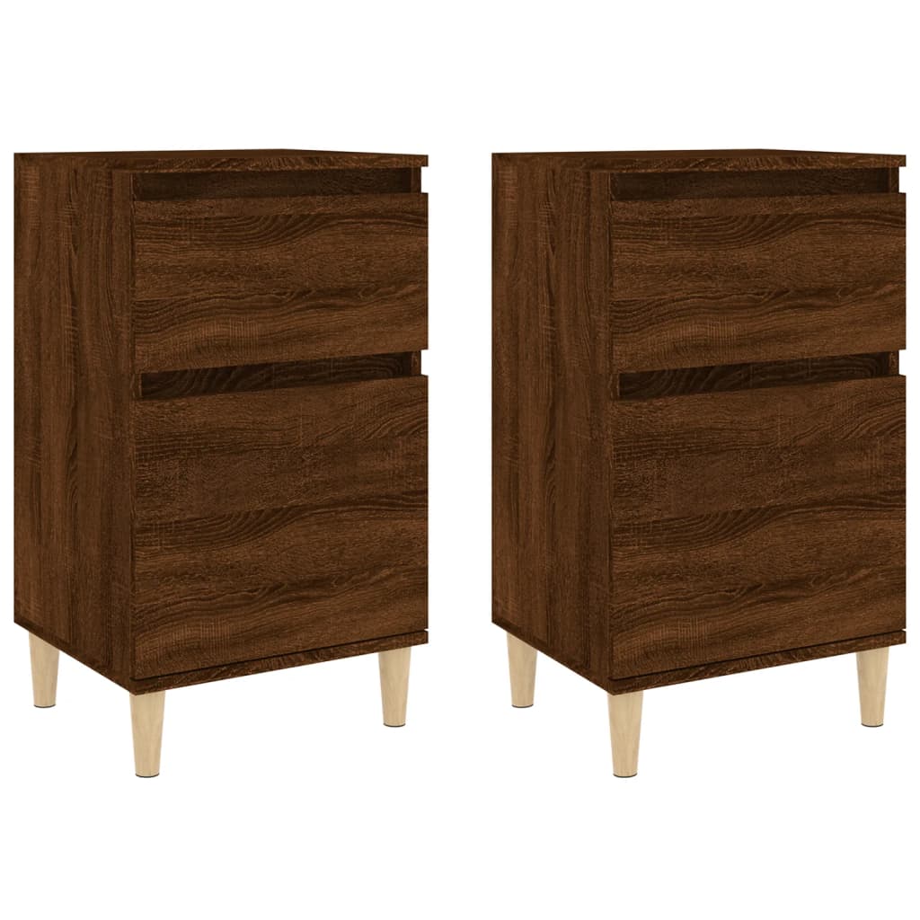 vidaXL Mesas de cabeceira 2 pcs 40x35x70 cm cor carvalho castanho