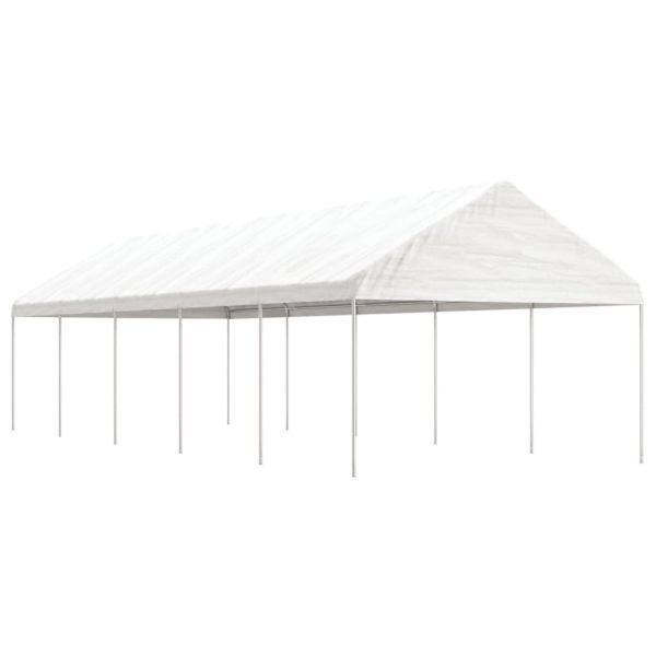 vidaXL Gazebo com Telhado 11,15x4,08x3,22 M Polietileno Branco - 3789330541
