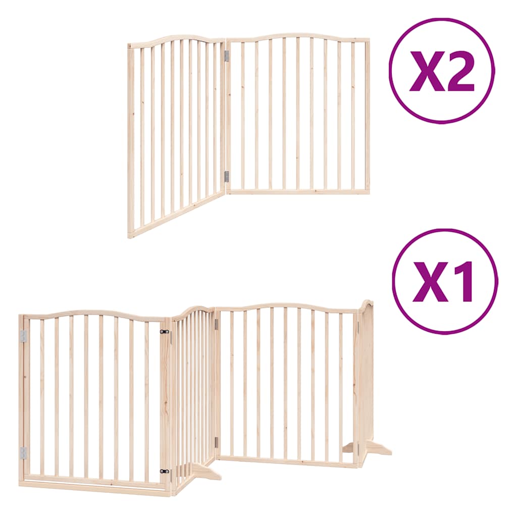 vidaXL Portão para cães com porta dobrável 8 painéis 640 cm álamo