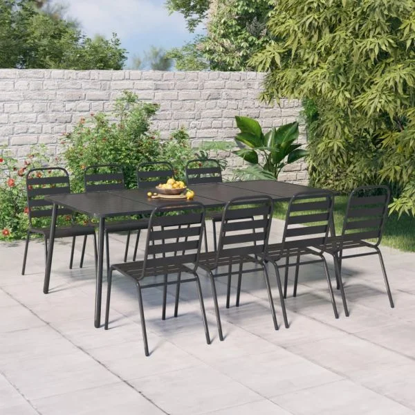 Mesa de Jardim 200x100x71 cm Aço Antracite - 362741