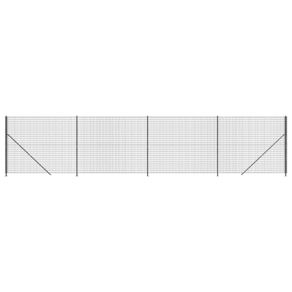 vidaXL Cerca de malha de arame com flange 1,4x10 m antracite