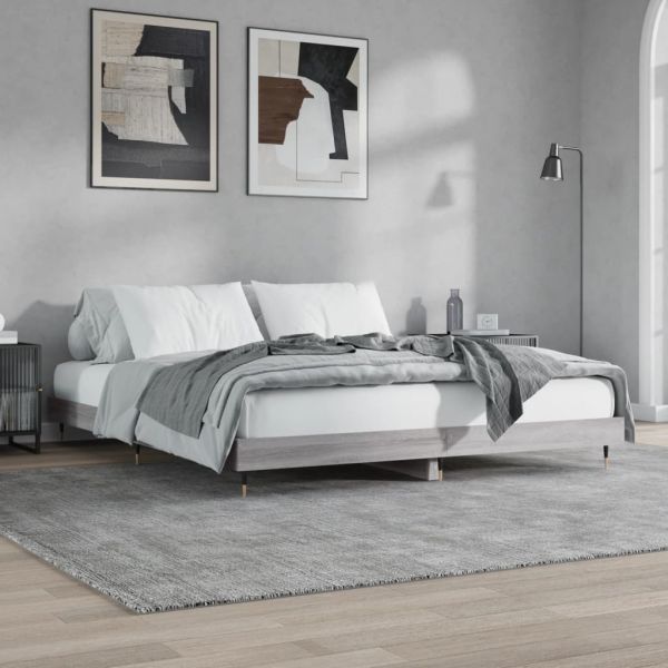 vidaXL Estrutura de Cama 120x200 cm Derivados de Madeira Cinza Sonoma - 1356788353