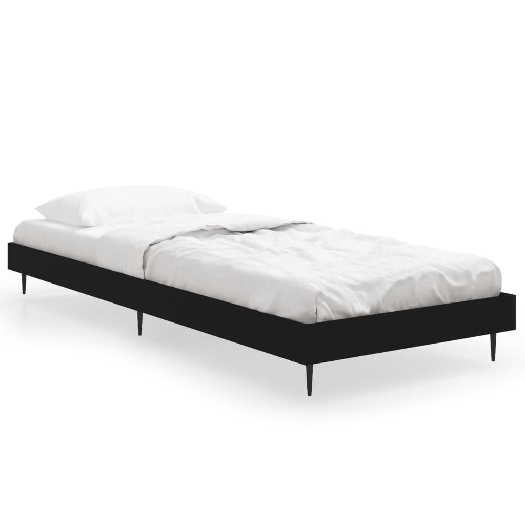 vidaXL Estrutura de cama 75x190 cm derivados de madeira preto