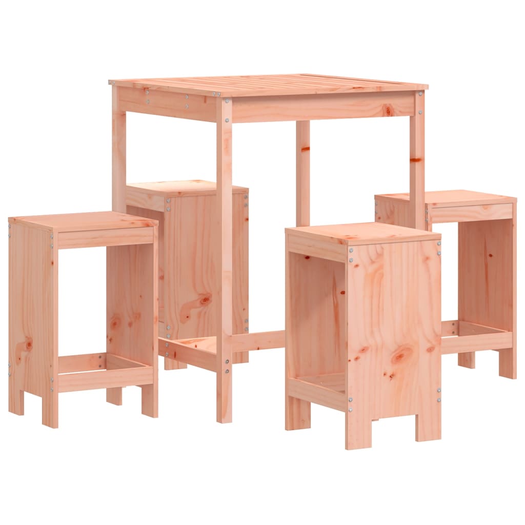 vidaXL 5 pcs conjunto de bar para jardim madeira de douglas maciça