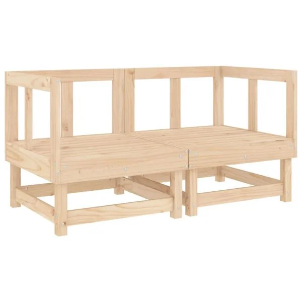 vidaXL Sofás de Canto para Jardim 2 Peças Madeira de Pinho Maciça - 677333116