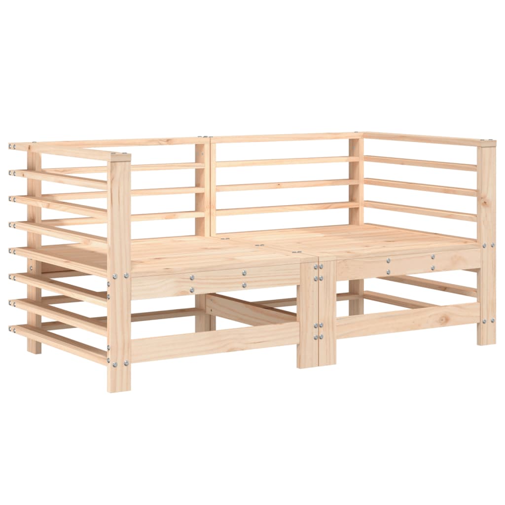 vidaXL Sofás de canto para jardim 2 pcs madeira de pinho maciça