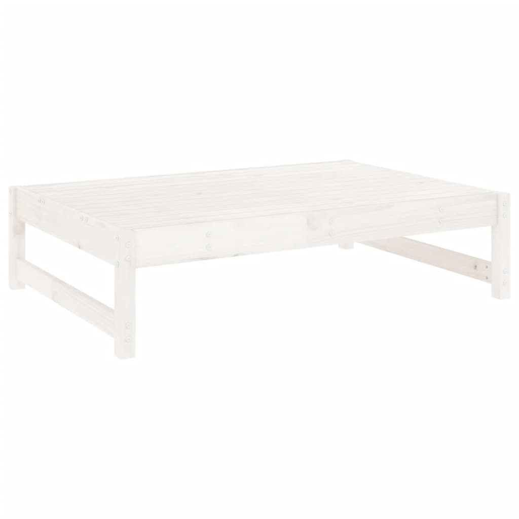 vidaXL Apoio de pés para jardim 120x80 cm pinho maciço branco