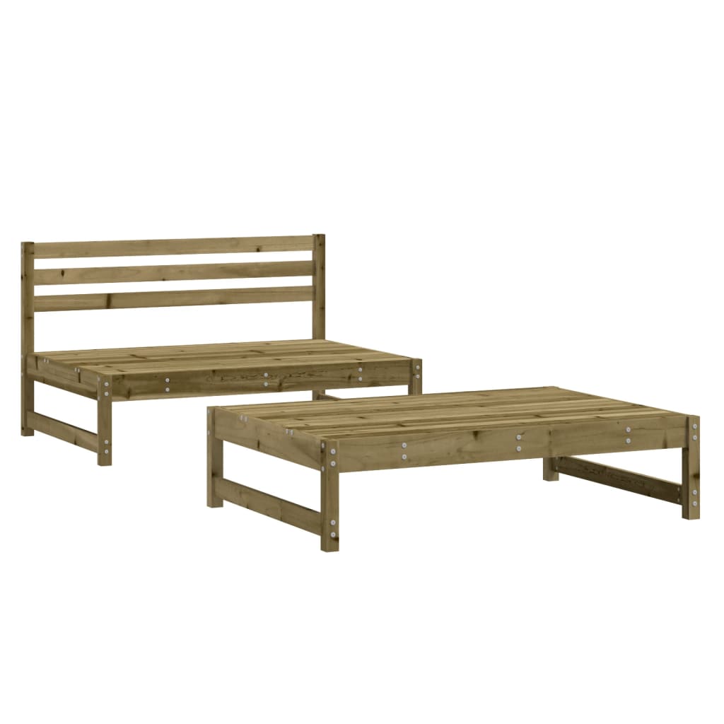 vidaXL 2 pcs conjunto lounge de jardim madeira de pinho impregnada