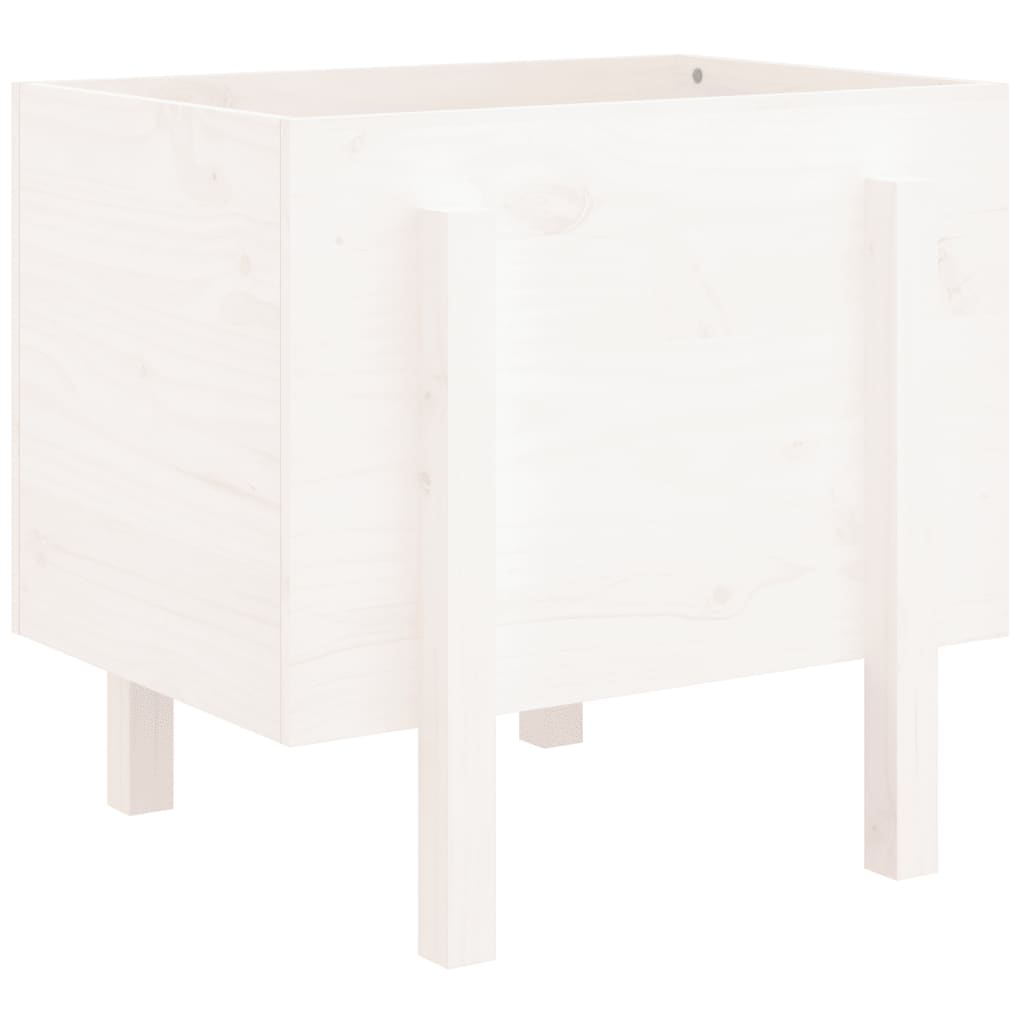 vidaXL Vaso/floreira de jardim 62x50x57 cm pinho maciço branco