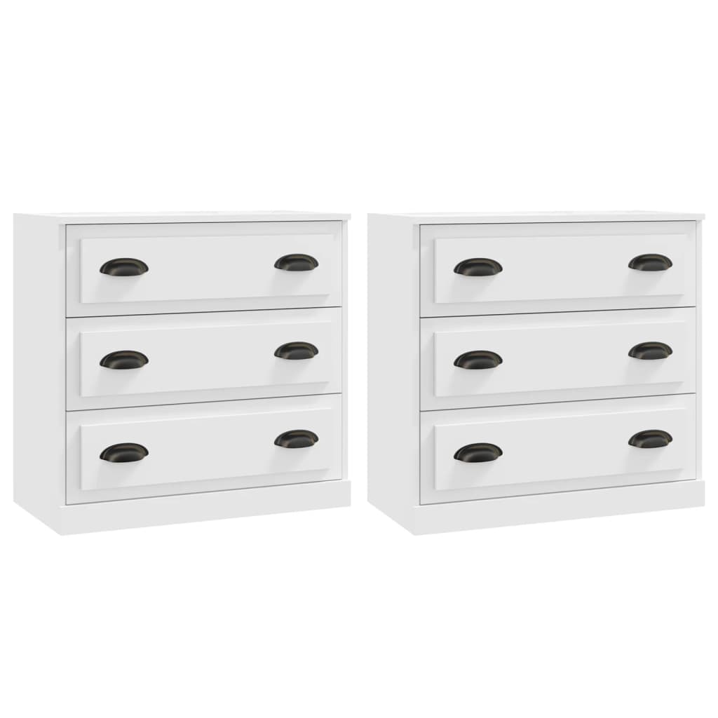 vidaXL Aparadores 2 pcs derivados de madeira branco