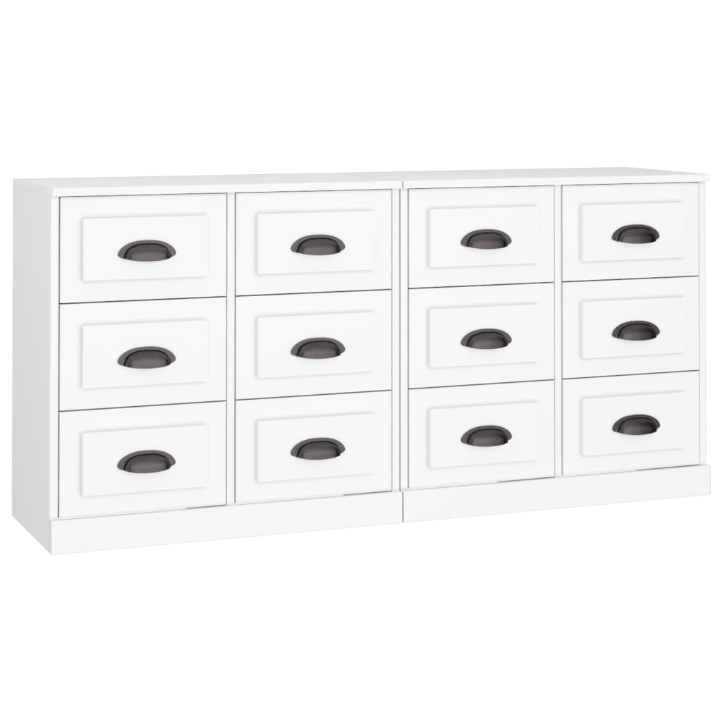 vidaXL Aparadores 2 pcs derivados de madeira branco