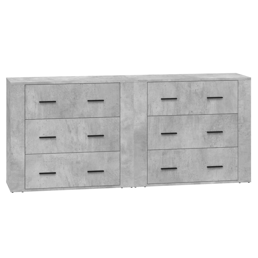 vidaXL Aparadores 2 pcs derivados de madeira cinzento cimento
