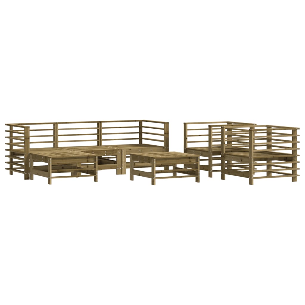 vidaXL 7 pcs conjunto lounge de jardim madeira de pinho impregnada