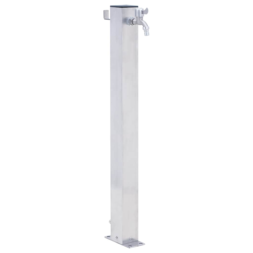 vidaXL Coluna de água para jardim em aço inoxidável quadrada 80 cm
