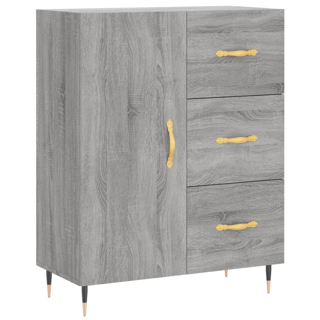 vidaXL Aparador 69,5x34x90 cm derivados de madeira cinzento sonoma