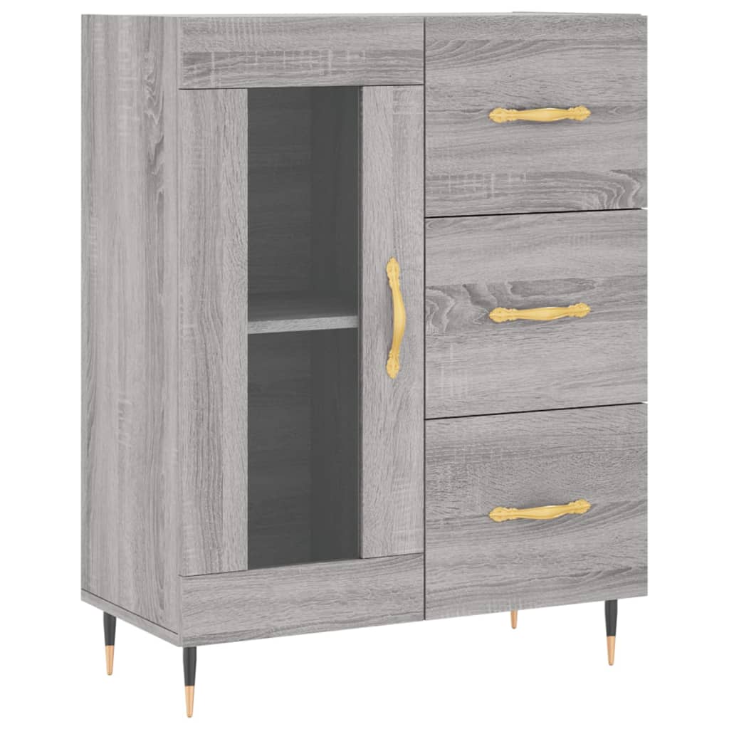 vidaXL Aparador 69,5x34x90 cm derivados de madeira cinzento sonoma