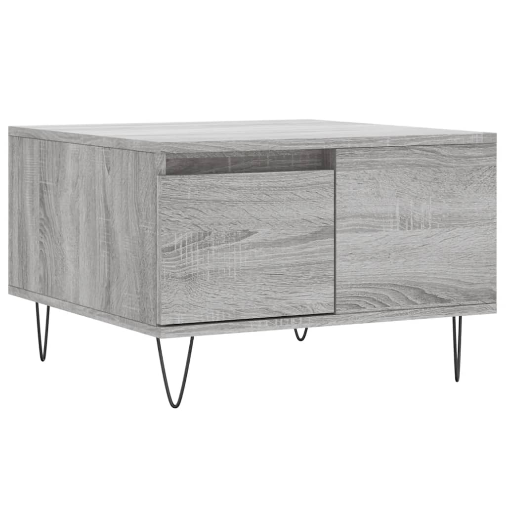 vidaXL Mesa de centro 55x55x36,5 cm derivados de madeira cinza sonoma
