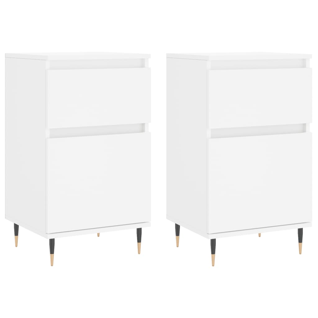 vidaXL Aparadores 2 pcs 40x35x70 cm derivados de madeira branco