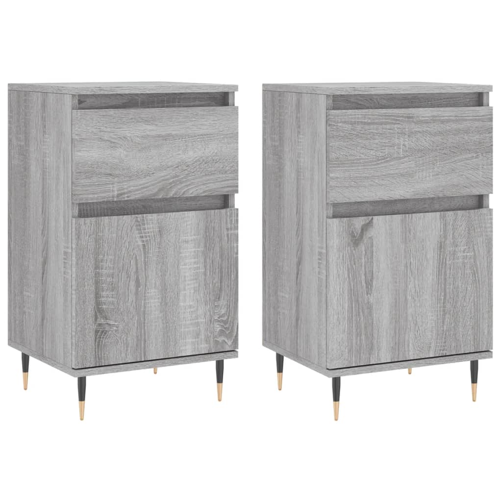 vidaXL Aparadores 2 pcs 40x35x70 cm derivados madeira cinzento sonoma