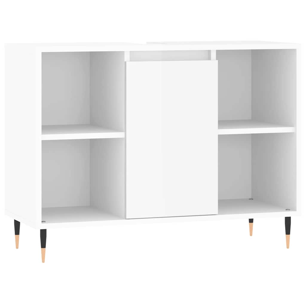 vidaXL Armário WC 80x33x60 cm derivados de madeira branco brilhante