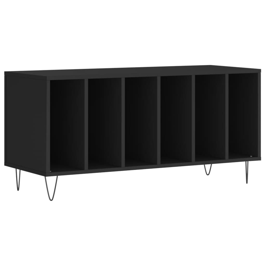 vidaXL Armário para discos 100x38x48 cm derivados de madeira preto