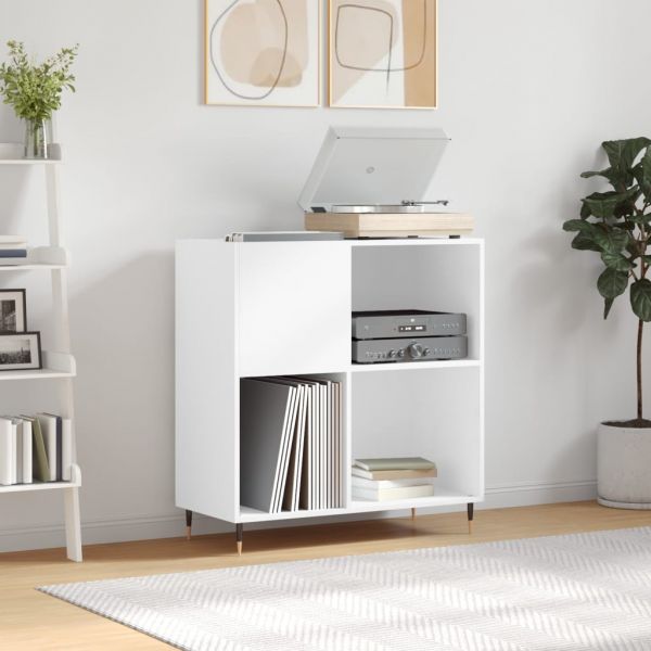Armário para Discos 84,5x38x89 cm Derivados de Madeira Branco - 831764