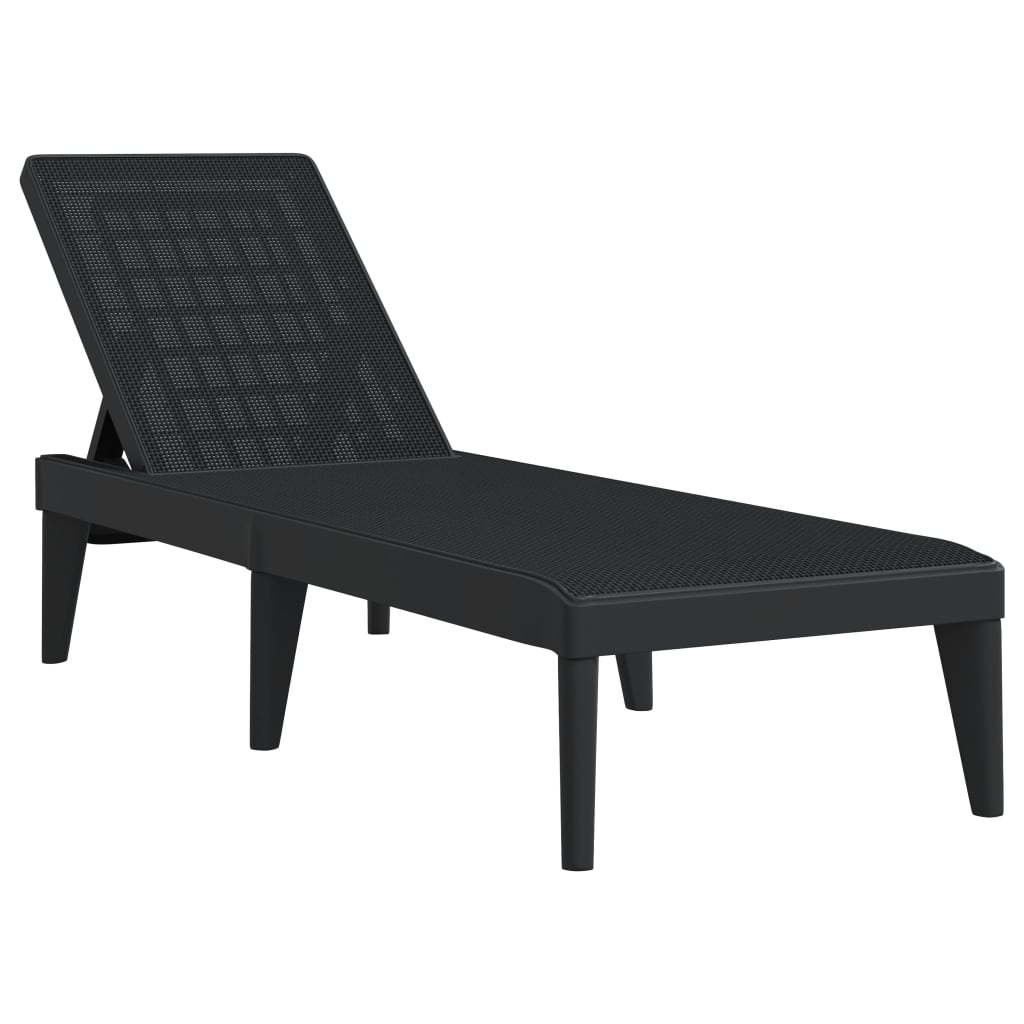 vidaXL Espreguiçadeira 186x60x29 cm PP antracite