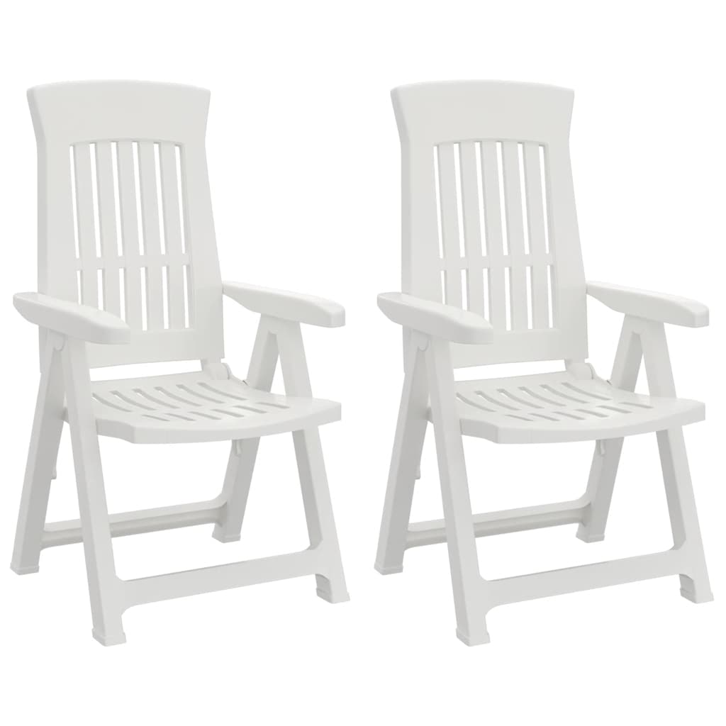 vidaXL Cadeiras de jardim reclináveis 2 pcs PP branco