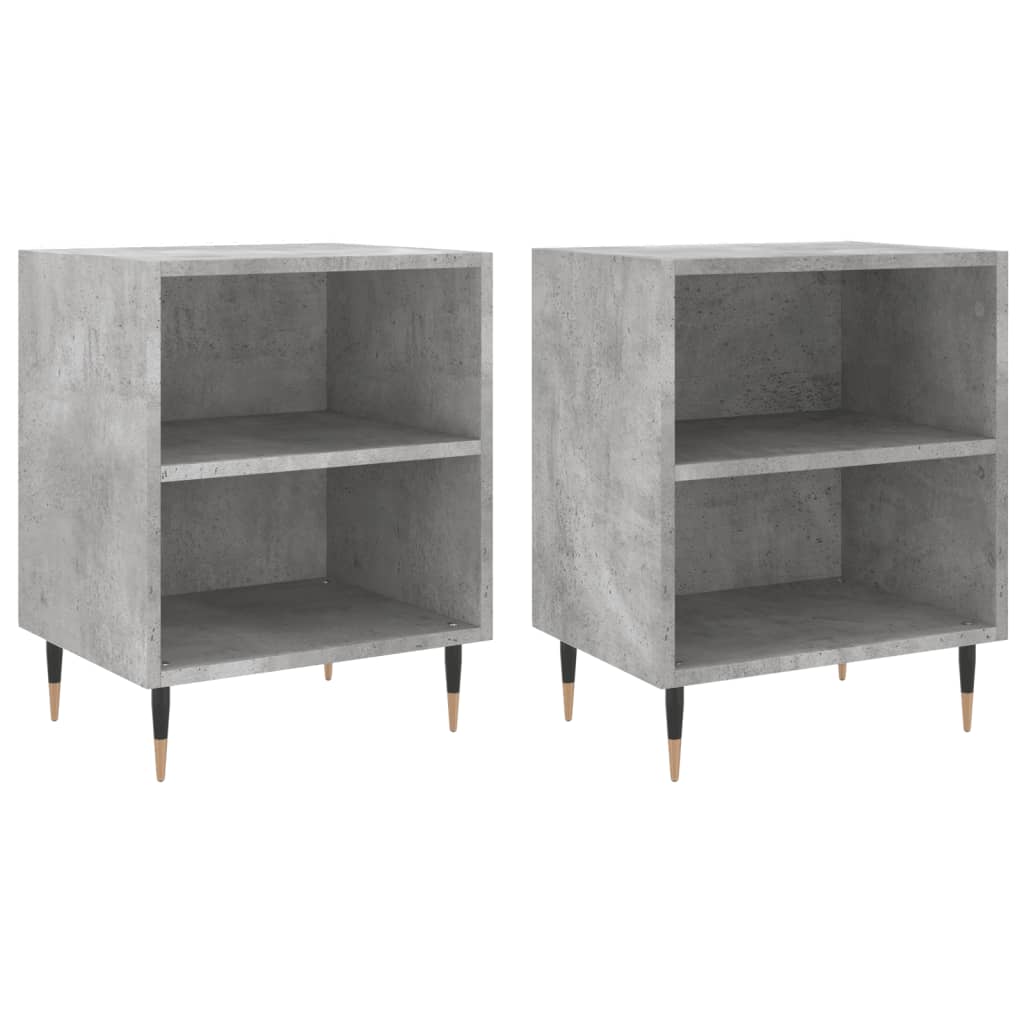 vidaXL Mesas cabeceira 2pcs 40x30x50cm derivados madeira cinza-cimento