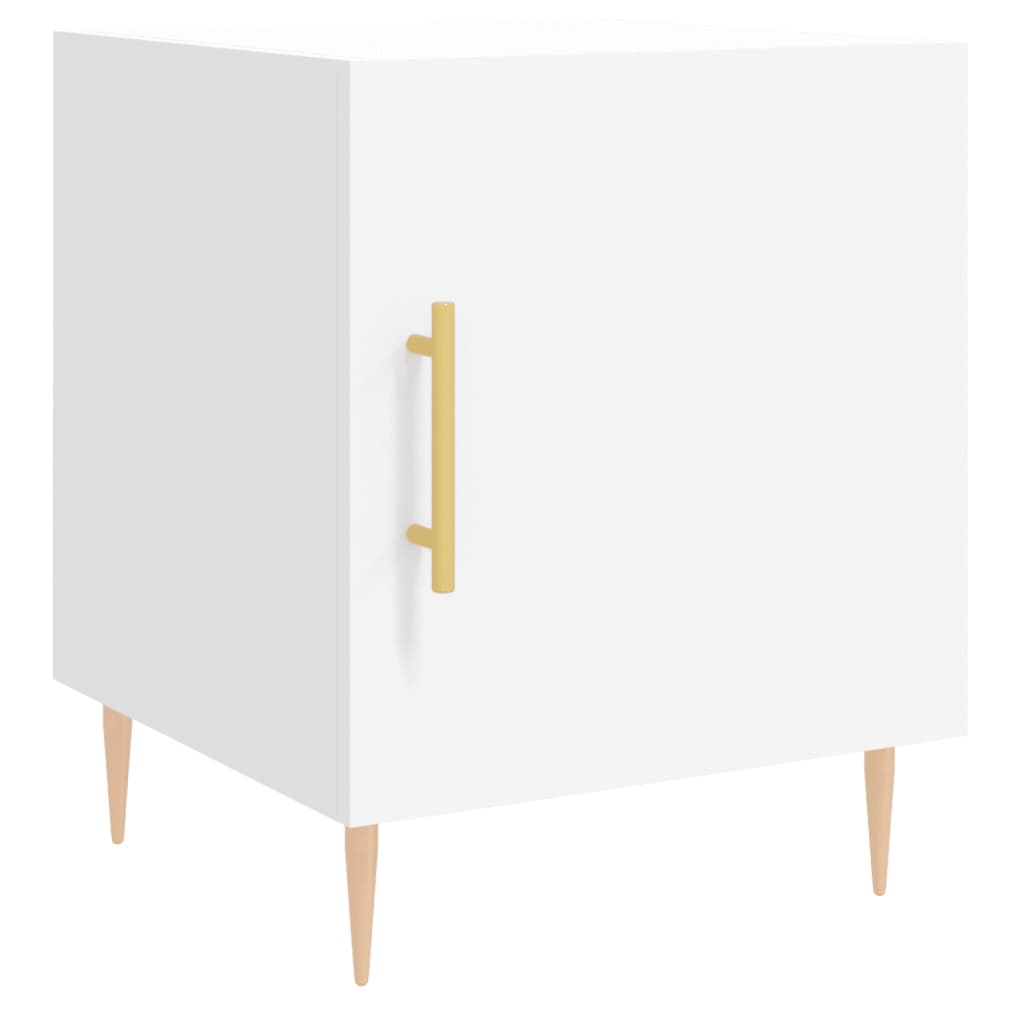 vidaXL Mesa cabeceira 40x40x50 cm derivados de madeira branco