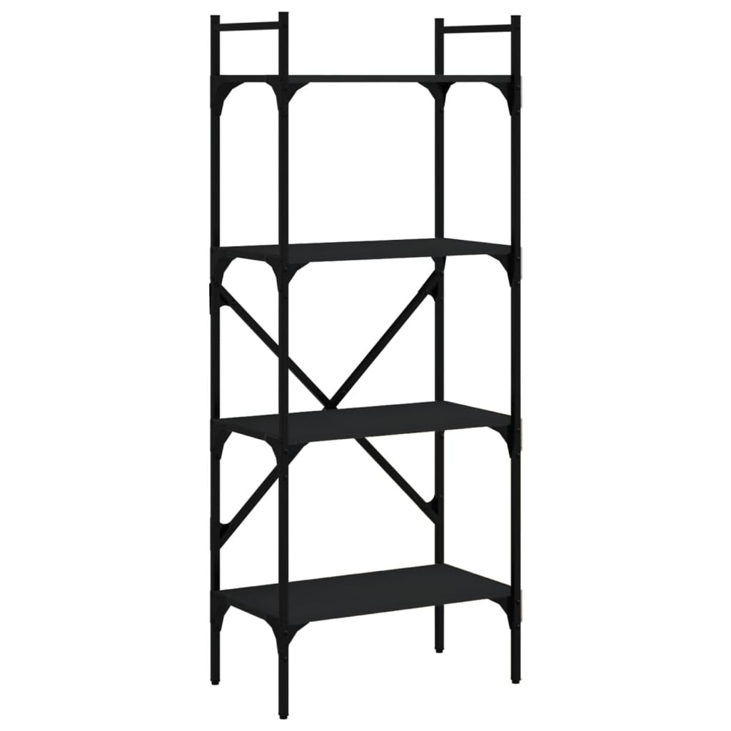 vidaXL Estante c/ 4 prateleiras 56x31,5x138,5 cm deriv. madeira preto