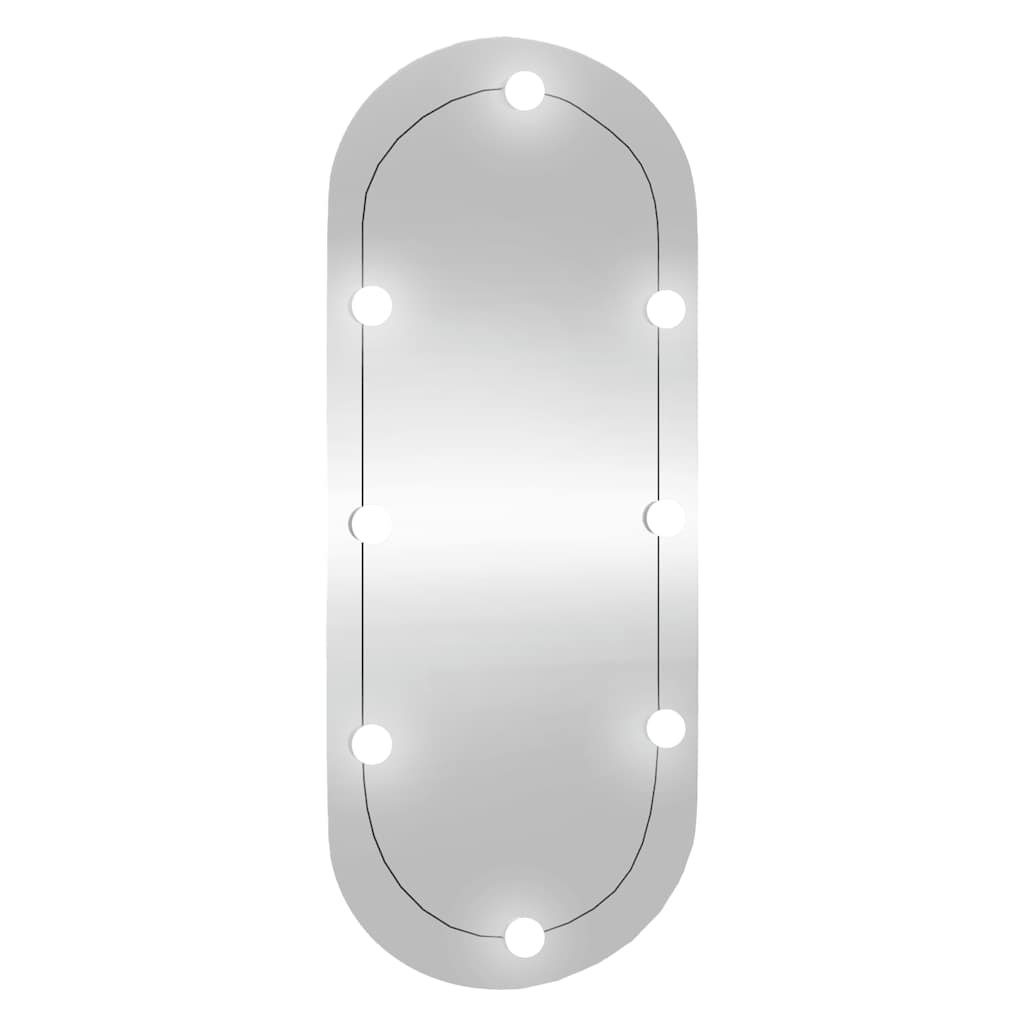 vidaXL Espelho de parede oval com luzes LED 40x90 cm vidro