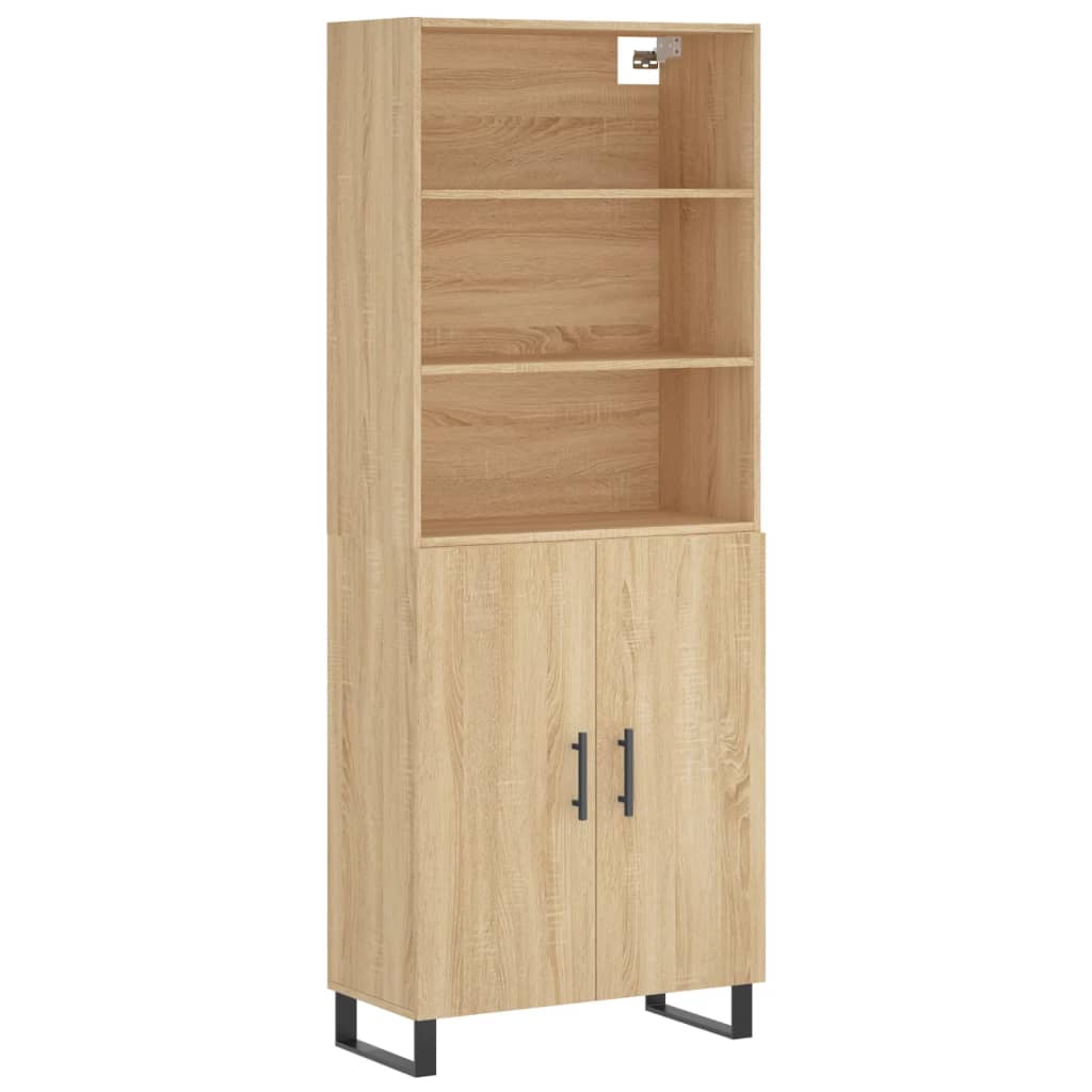vidaXL Armário alto 69,5x34x180 cm derivados de madeira cor sonoma