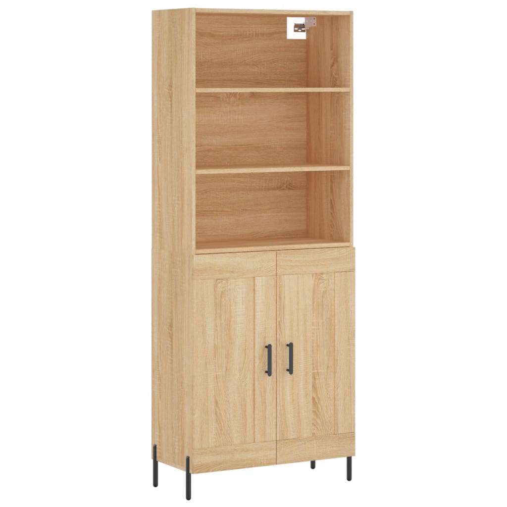 vidaXL Armário alto 69,5x34x180 cm derivados de madeira cor sonoma