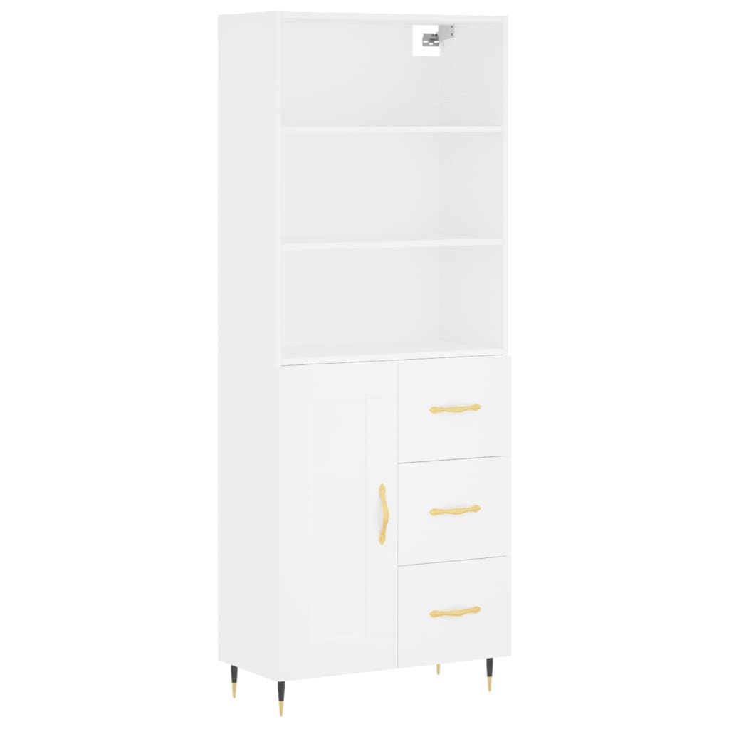 vidaXL Armário alto 69,5x34x180 cm derivados de madeira branco