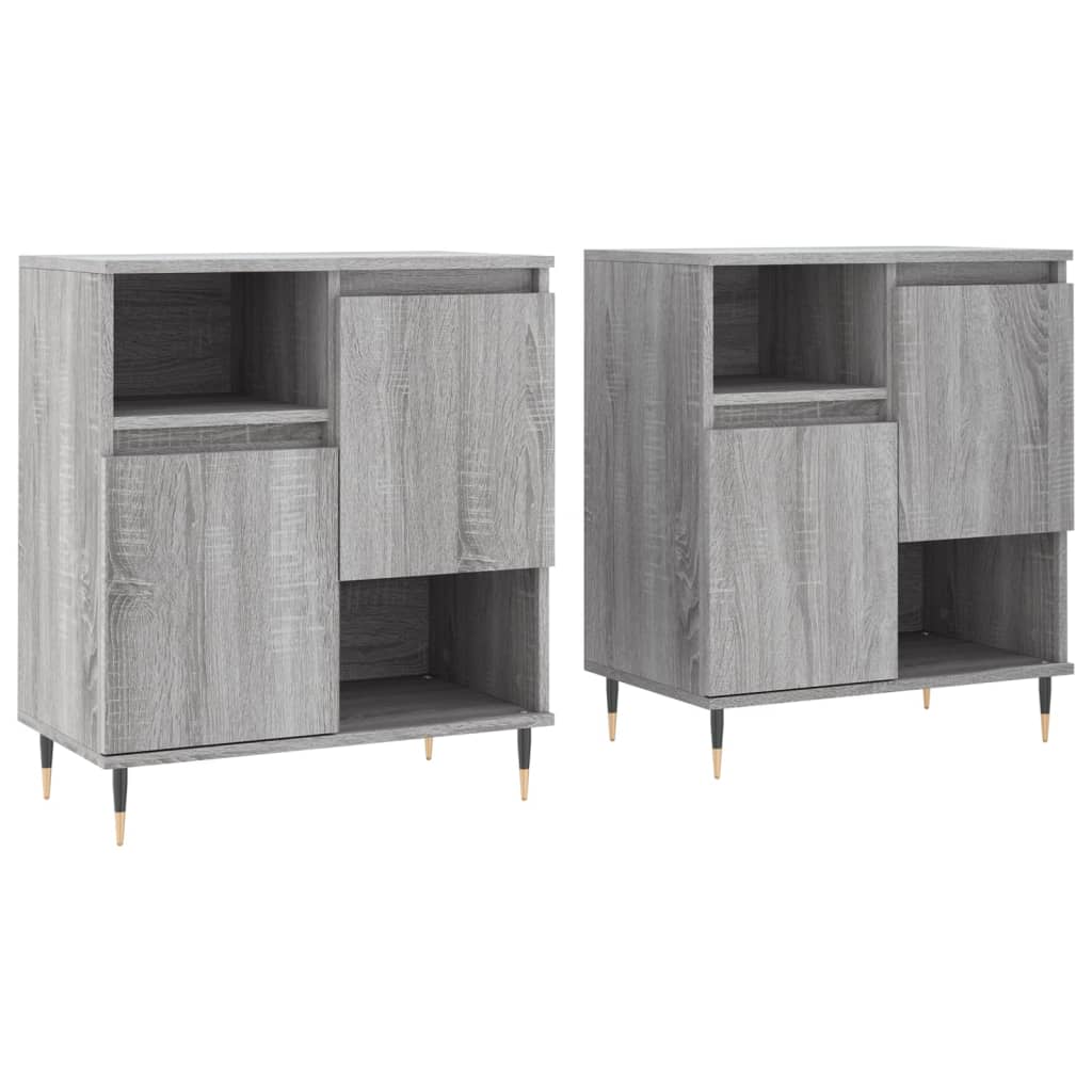 vidaXL Aparadores 2 pcs derivados de madeira cinzento sonoma