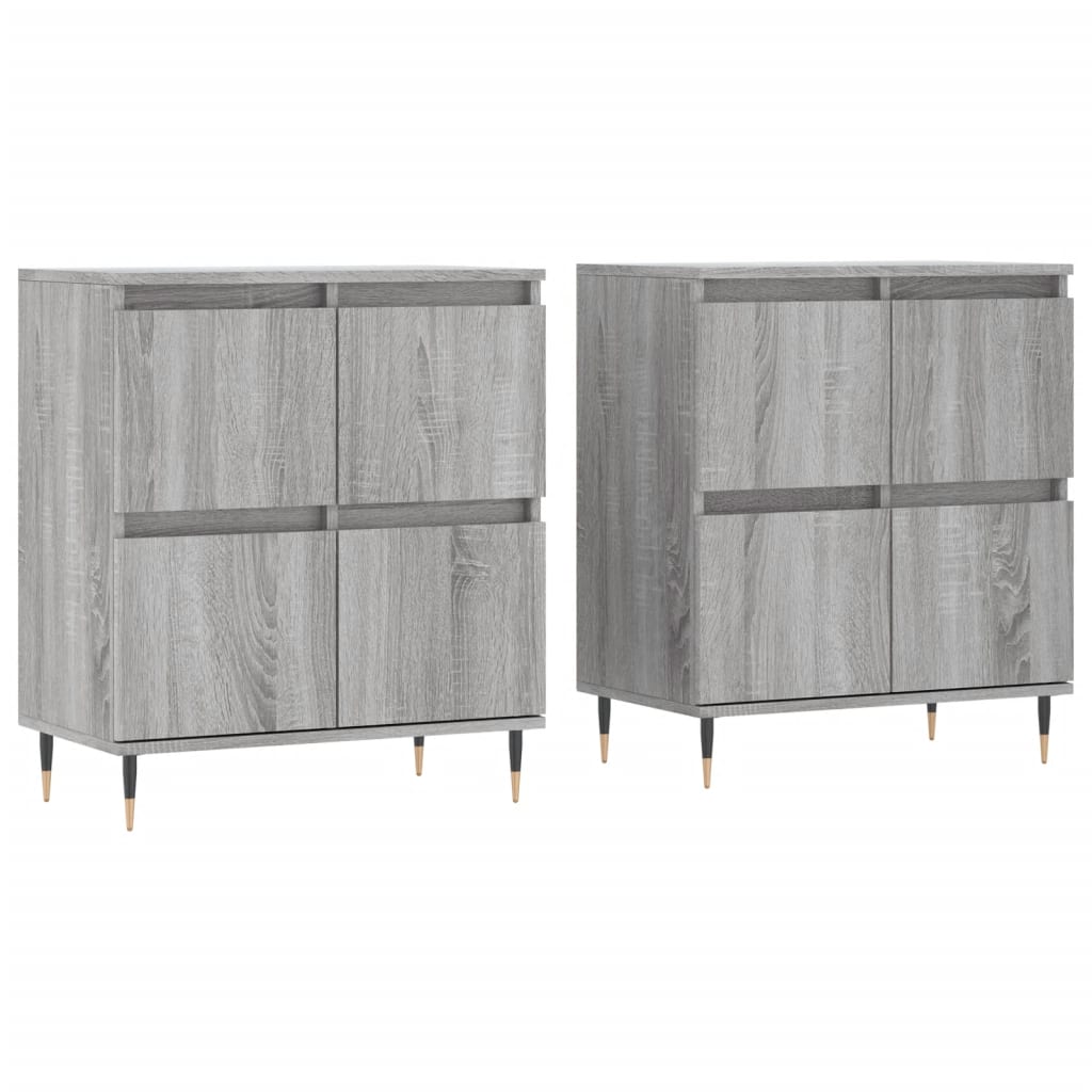 vidaXL Aparadores 2 pcs derivados de madeira cinzento sonoma